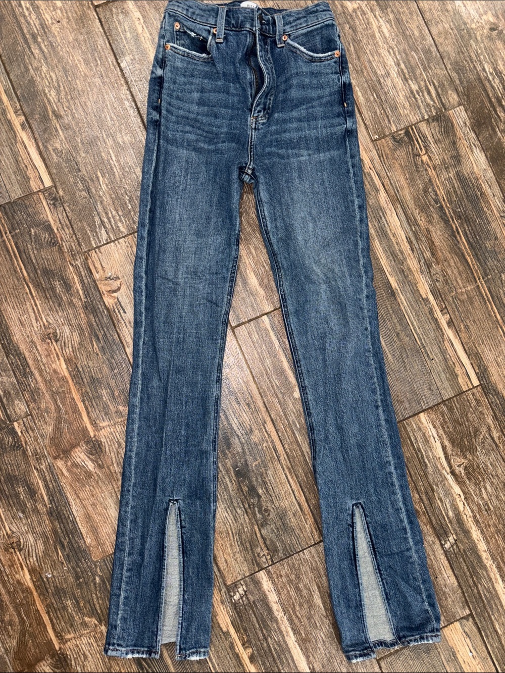 pistola Dark Blue Split-Hem Flare Jeans